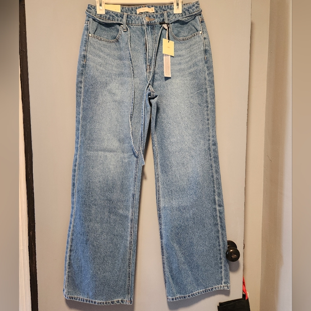 Francesca's Collections Mid Rise Wide Leg Jeans